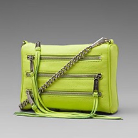 Rebecca Minkoff Lime Crossbody Zipper Bag - Picture 1 of 8